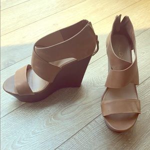 ALDO cognac wedges